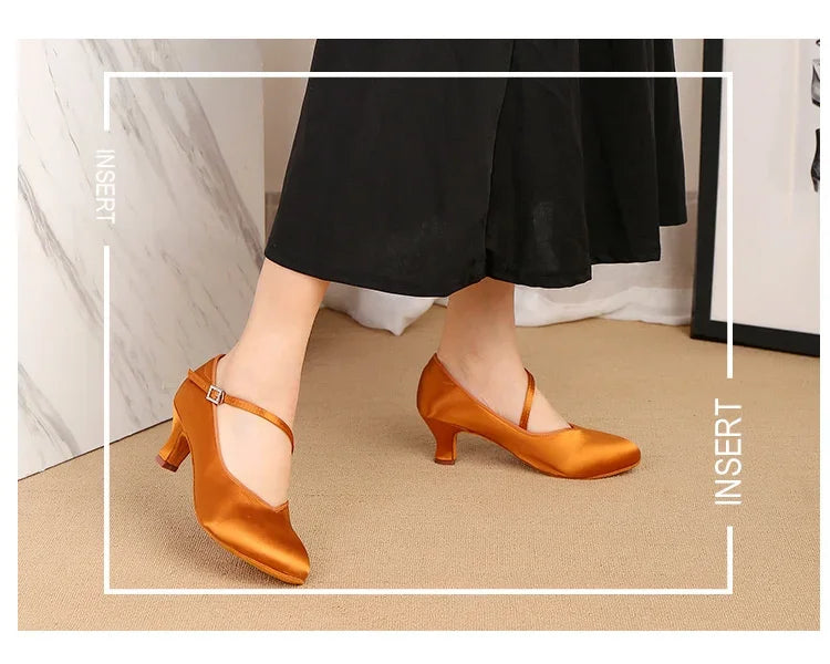 Adult High-heeled Modern Dancing Shoes Professional National Standard Dance Practice Shoes Women Waltz Dancing Shoes Flamenco