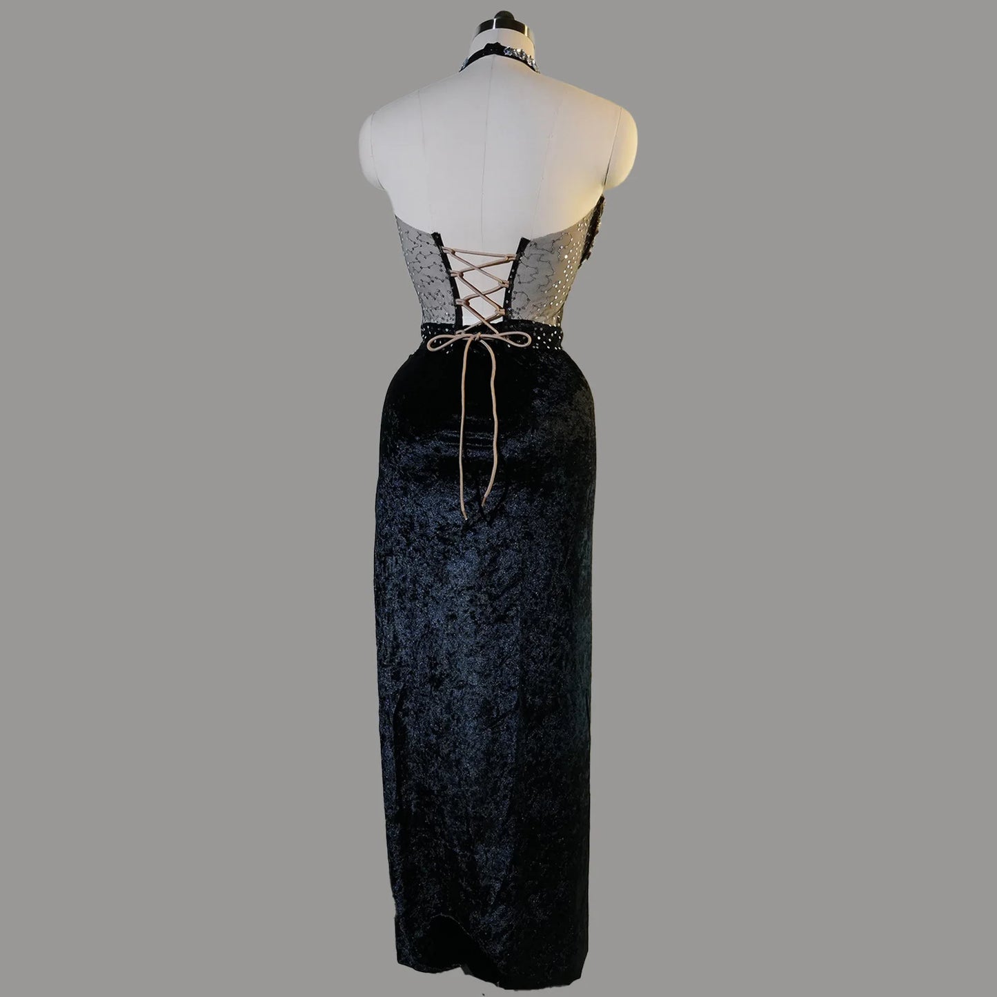Glamorous Diamond Dance Dress Women Sexy Long Skirt Stage Costume Singer Performance Outfit Elastic Waist GoGo Nightclub Wear