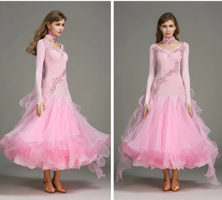 Customized Modern Dance Dress Performance National Standard Dance Dress Balloom Competition Dress for Women