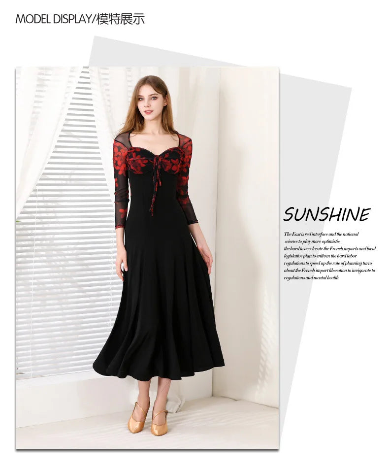 Customized Modern Dance Dress National Standard Dance Dress Social Waltz Grand Swing Skirt Ballroom Dance Competition Dresses