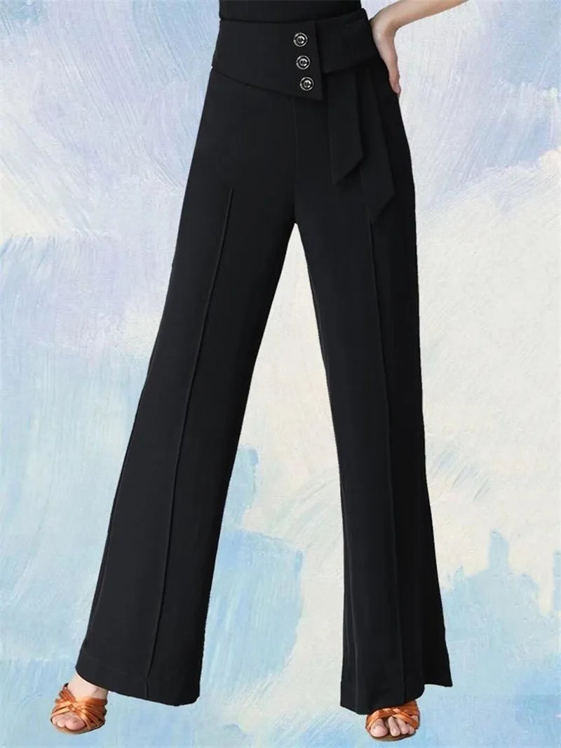 Wide-Leg Women Pants High Waist Latin Dance National Standard Dance Modern Dance Samba Acrobatics Square Dance Social Dance