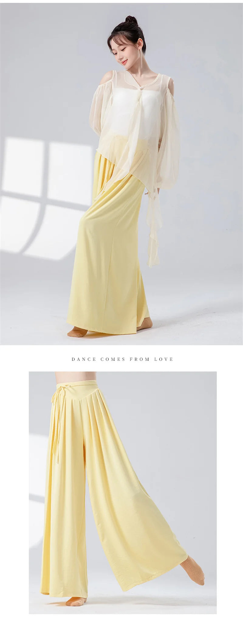 Women Dance Skirt Pant Stage Clothes Classical Modern National Dancer Practice Culottes Wide Leg Flowy Hanfu Folk Body Show