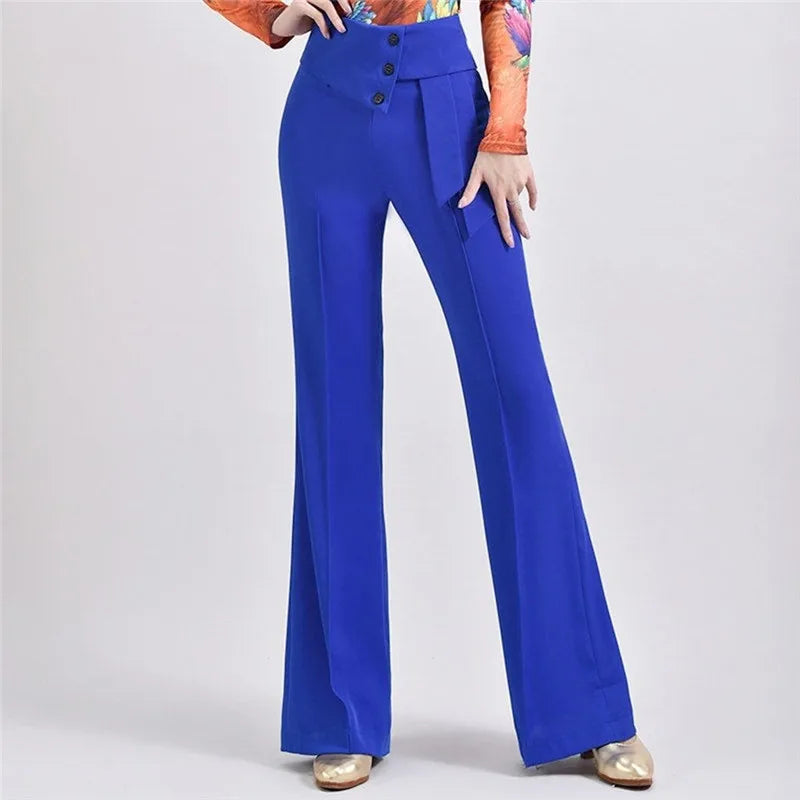 Wide-Leg Women Pants High Waist Latin Dance National Standard Dance Modern Dance Samba Acrobatics Square Dance Social Dance