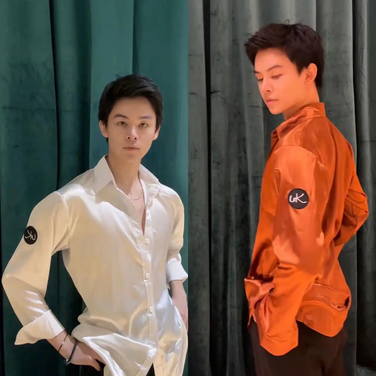 Satin Latin Dance Shirt For Men Ballroom Dance Clothes Long Sleeves Practice Wear Adult Cha Cha Tango Salsa Dance Tops BL11194