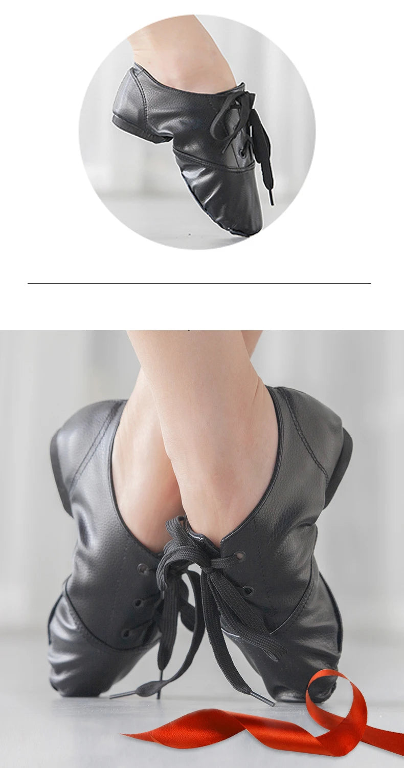 Dynadans PU Low Cut Men's Jazz Dance Shoes Female Adult Training Soft Soled Shoes Yoga Ballet Children's Dance Shoes