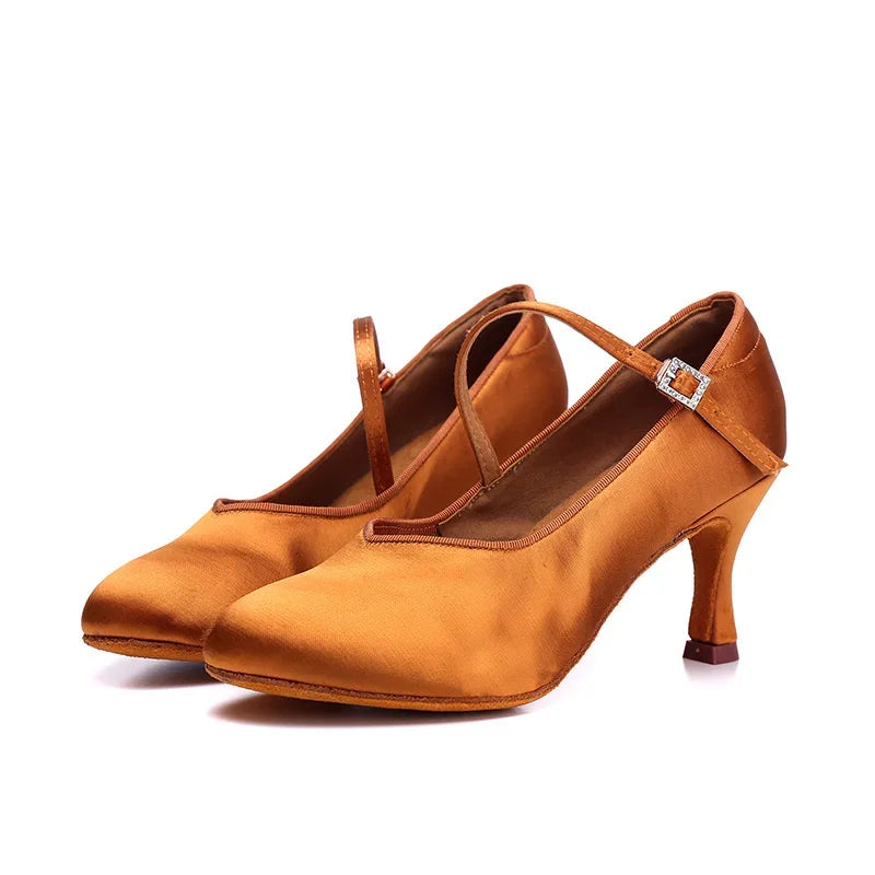 Adult High-heeled Modern Dancing Shoes Professional National Standard Dance Practice Shoes Women Waltz Dancing Shoes Flamenco