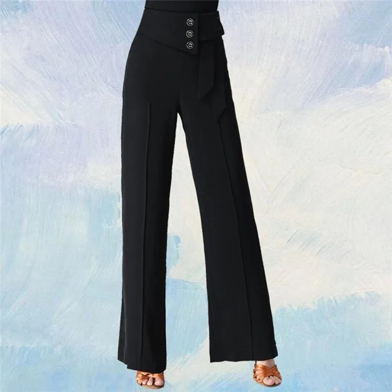Wide-Leg Women Pants High Waist Latin Dance National Standard Dance Modern Dance Samba Acrobatics Square Dance Social Dance