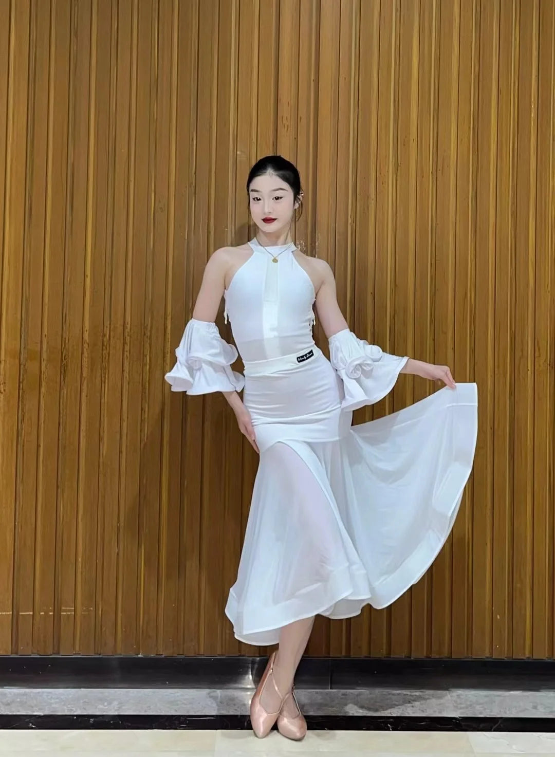 2024 Ballroom Dance Dress For Women Sexy Backless Big Swing Skirts Suit Adult Waltz Modern Dance Performance Clothing DQS15600