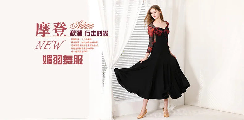 Customized Modern Dance Dress National Standard Dance Dress Social Waltz Grand Swing Skirt Ballroom Dance Competition Dresses