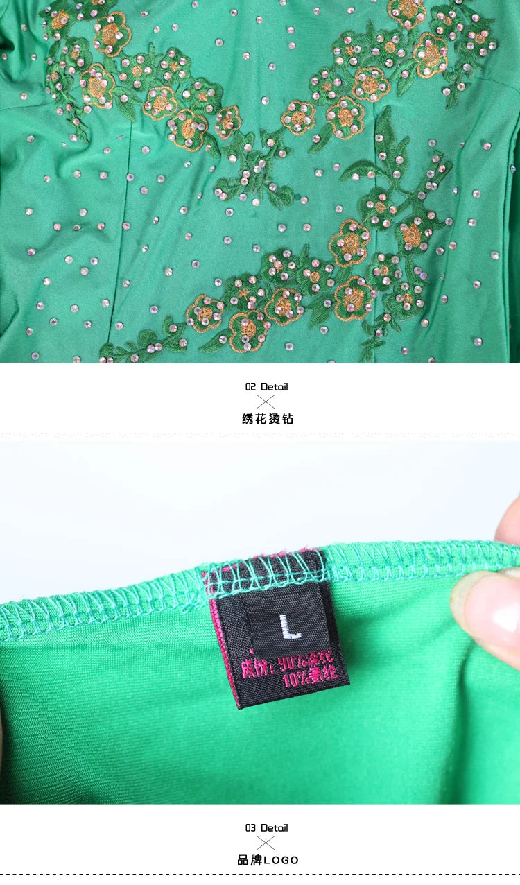 Customized Modern Dance Dress Performance National Standard Dance Dress Balloom Competition Dress for Women