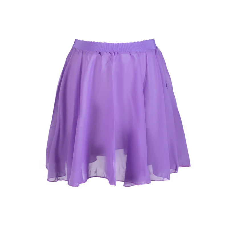 Dance Ballet Skirt for Adult Children Chiffon Pure Color Floral Print Practice Dance Dress Women Ballet Dress