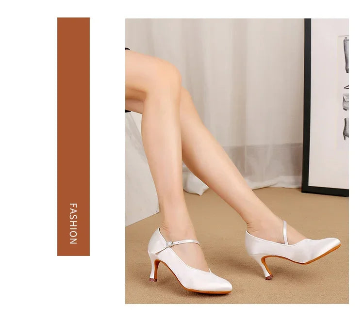 Adult High-heeled Modern Dancing Shoes Professional National Standard Dance Practice Shoes Women Waltz Dancing Shoes Flamenco