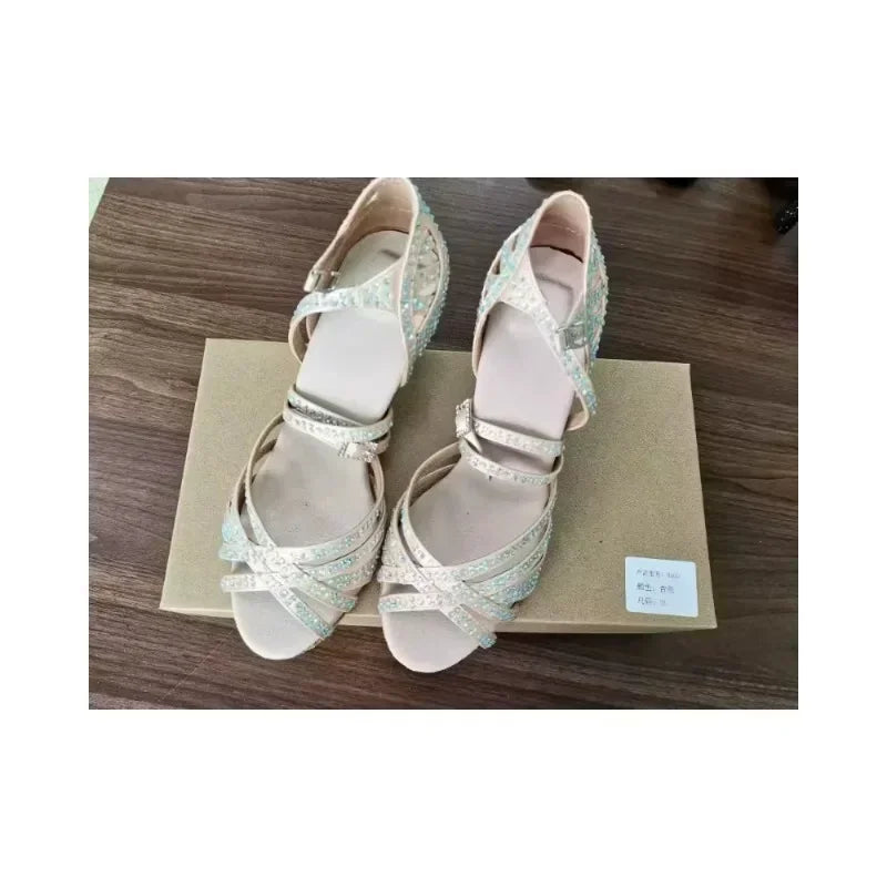 ndoor and outdoor new Latin dance shoes adult women's national standard diamondn Latin dancing shoes tango