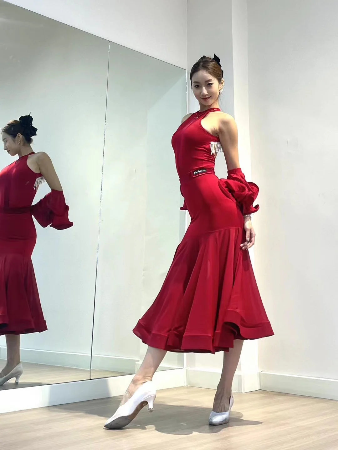 2024 Ballroom Dance Dress For Women Sexy Backless Big Swing Skirts Suit Adult Waltz Modern Dance Performance Clothing DQS15600
