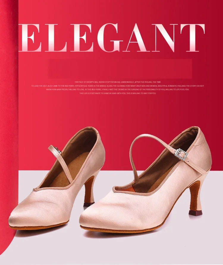 Adult High-heeled Modern Dancing Shoes Professional National Standard Dance Practice Shoes Women Waltz Dancing Shoes Flamenco