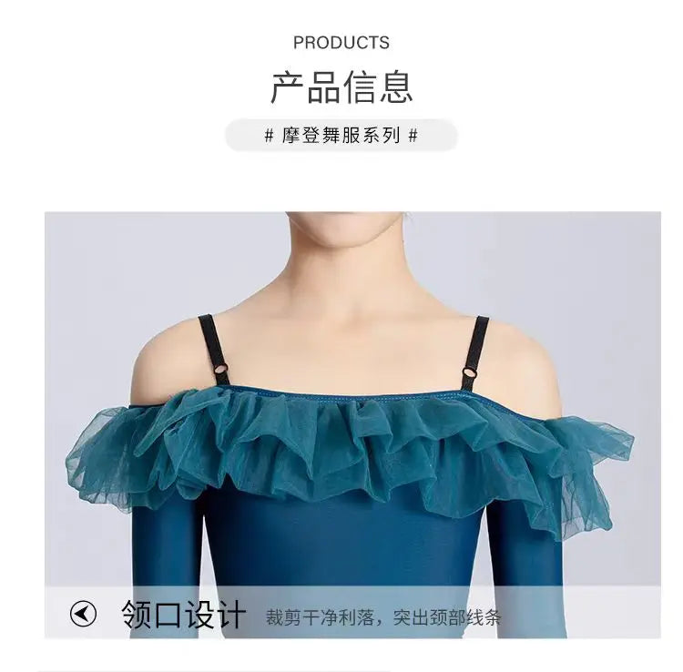 Customized Modern Dance Dress for Girls Kid's National Standard Dance Waltz Professional Competition Regulations Practice Skirt