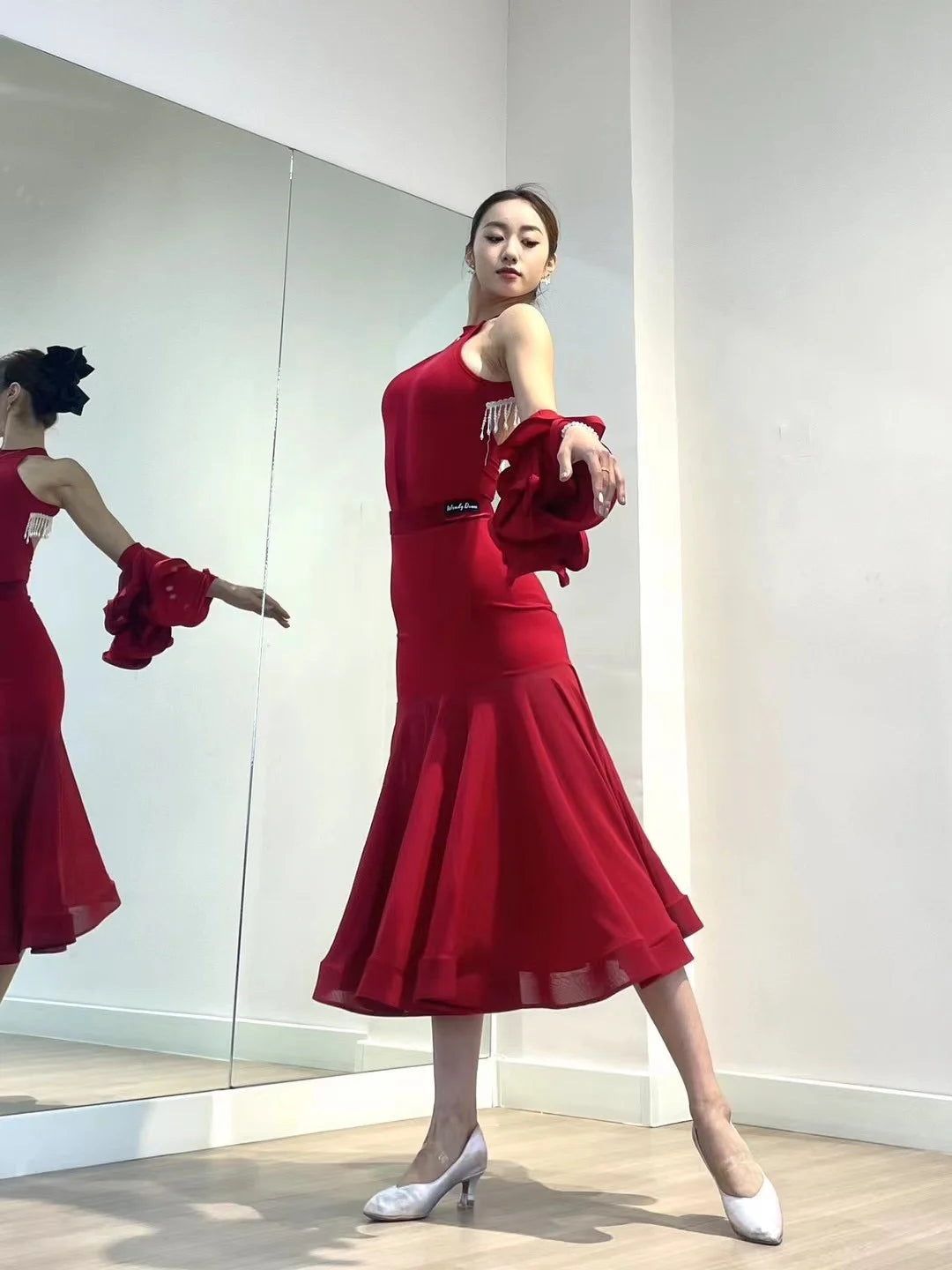 2024 Ballroom Dance Dress For Women Sexy Backless Big Swing Skirts Suit Adult Waltz Modern Dance Performance Clothing DQS15600