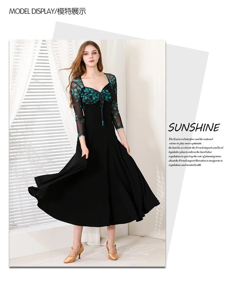 Customized Modern Dance Dress National Standard Dance Dress Social Waltz Grand Swing Skirt Ballroom Dance Competition Dresses