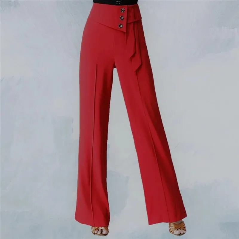 Wide-Leg Women Pants High Waist Latin Dance National Standard Dance Modern Dance Samba Acrobatics Square Dance Social Dance