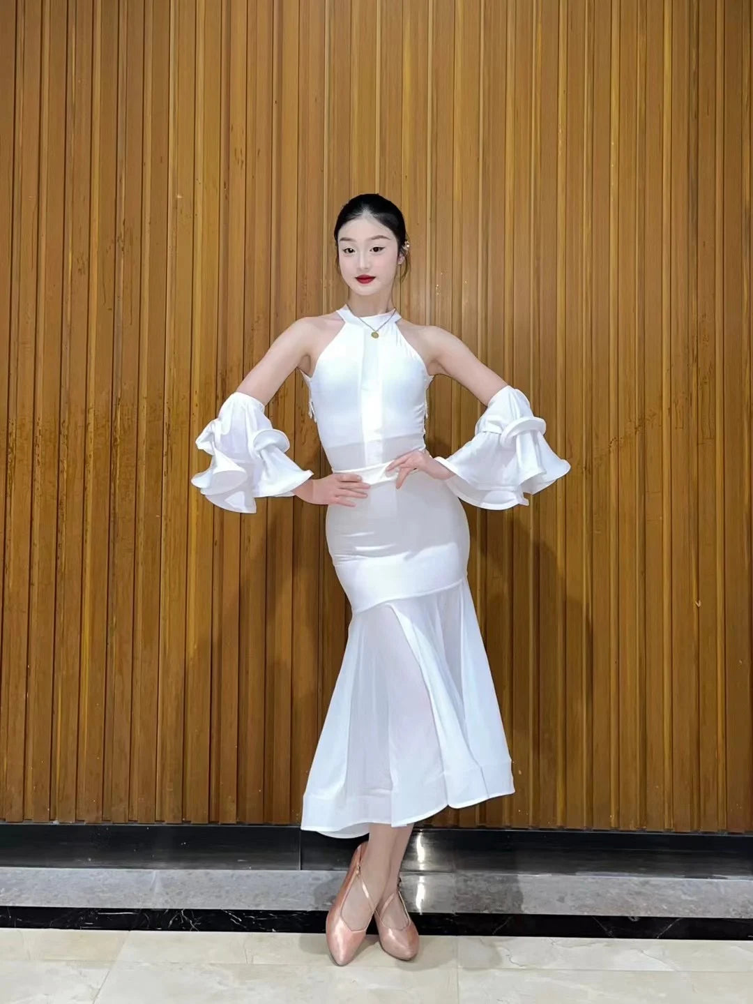 2024 Ballroom Dance Dress For Women Sexy Backless Big Swing Skirts Suit Adult Waltz Modern Dance Performance Clothing DQS15600