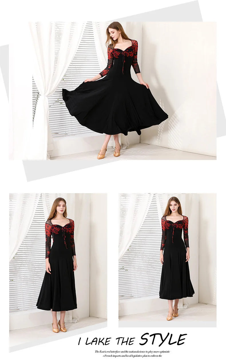 Customized Modern Dance Dress National Standard Dance Dress Social Waltz Grand Swing Skirt Ballroom Dance Competition Dresses