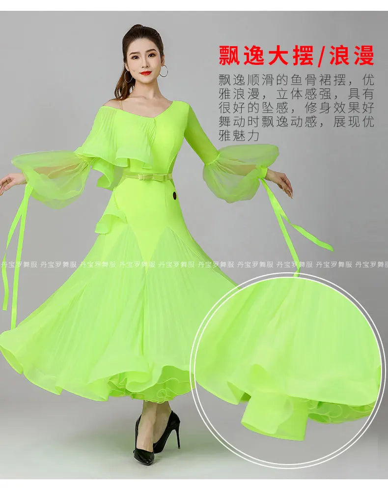 2024 Ballroom Dance Dress New Fashion Dress High-end Women's National Standard Dance Competition Clothing