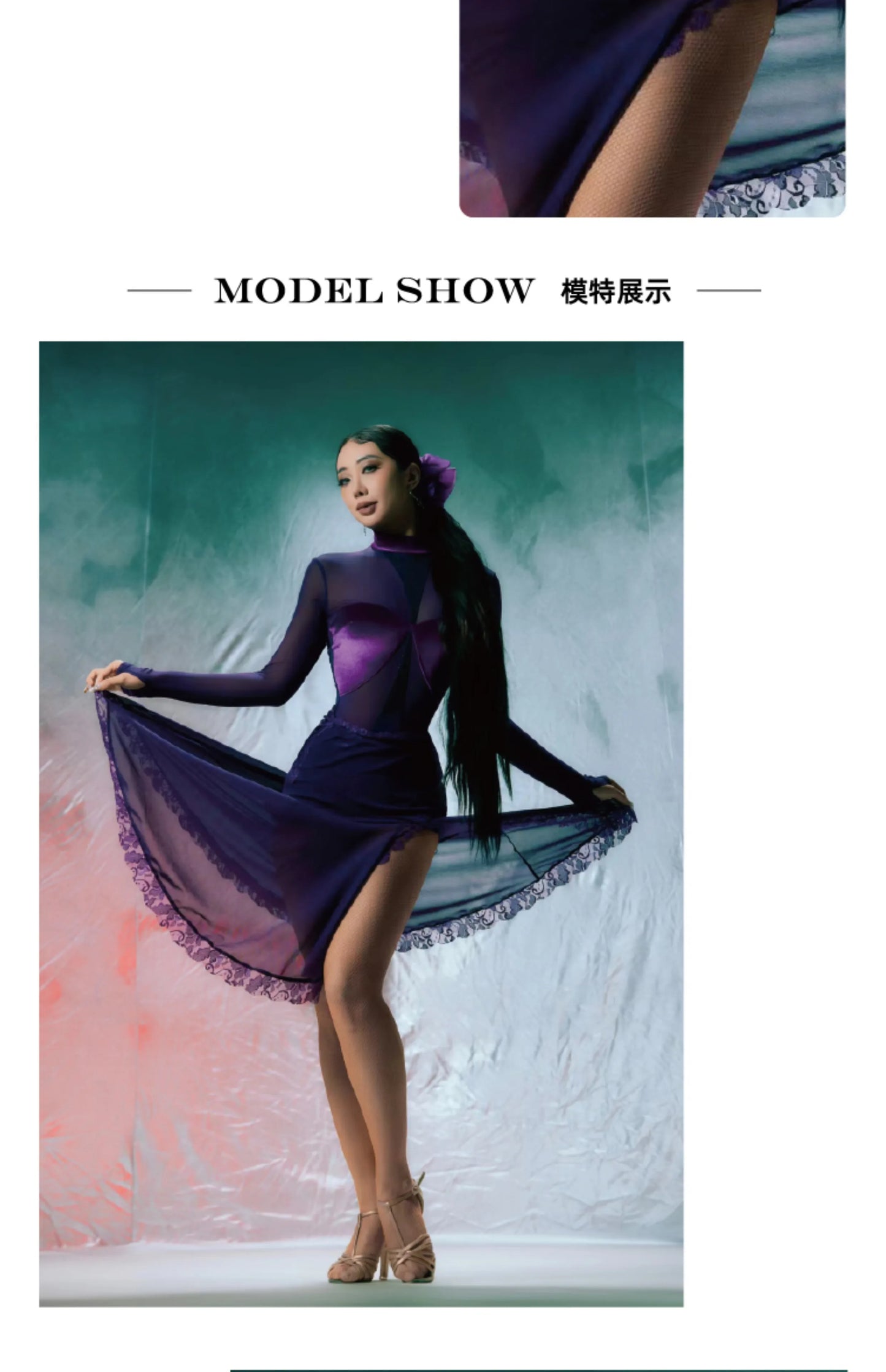 Customized Split Set Pole Ballroom Dress Standard Vestito Latino Americano Donna Dance Clothes Women Clothing Latin Dance Dress