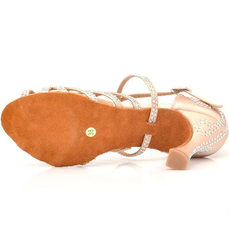 Black Diamond Latin Dance Shoes Female Adult High Heel Sandals Samba Hall Party Social salsa Dance Shoes for women 스니커즈