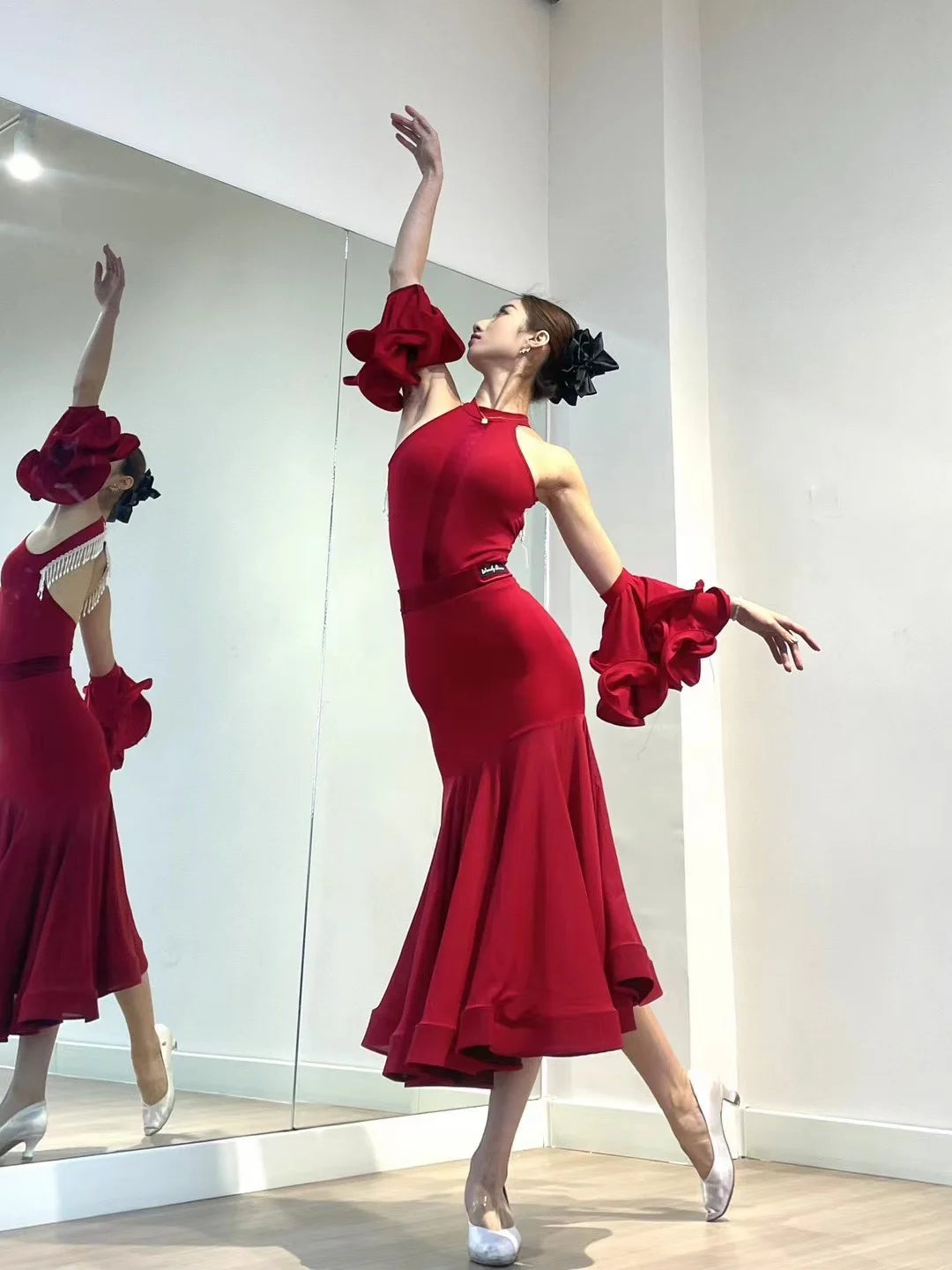 2024 Ballroom Dance Dress For Women Sexy Backless Big Swing Skirts Suit Adult Waltz Modern Dance Performance Clothing DQS15600