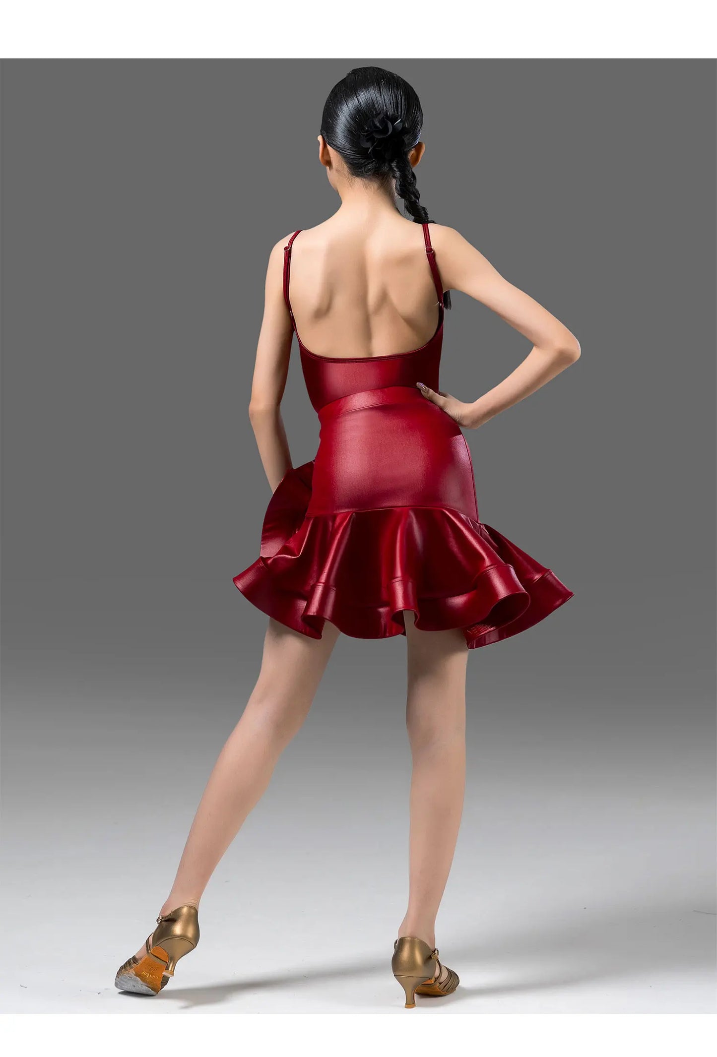 New Children'S Latin Dance Practice Suit Girl's Latin Dance Performance Suspender Skirt Ballroom Practice Dancing Dress VBH103