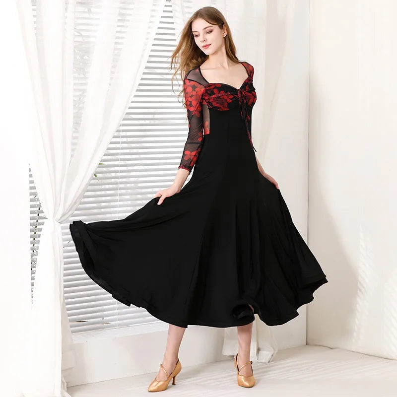 Customized Modern Dance Dress National Standard Dance Dress Social Waltz Grand Swing Skirt Ballroom Dance Competition Dresses