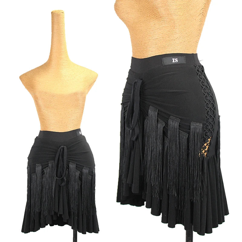 New Latin dance Skirt Female Adult National Standard Tassel Dance Skirt Social Dance Practice Performance