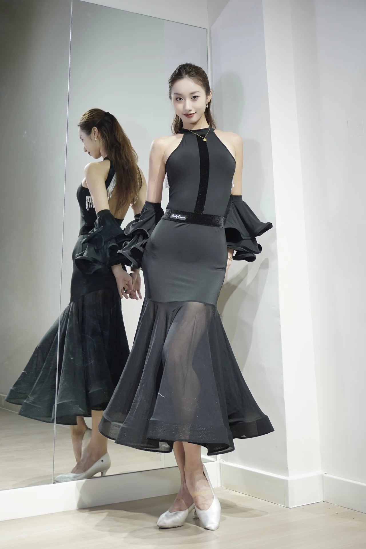 2024 Ballroom Dance Dress For Women Sexy Backless Big Swing Skirts Suit Adult Waltz Modern Dance Performance Clothing DQS15600