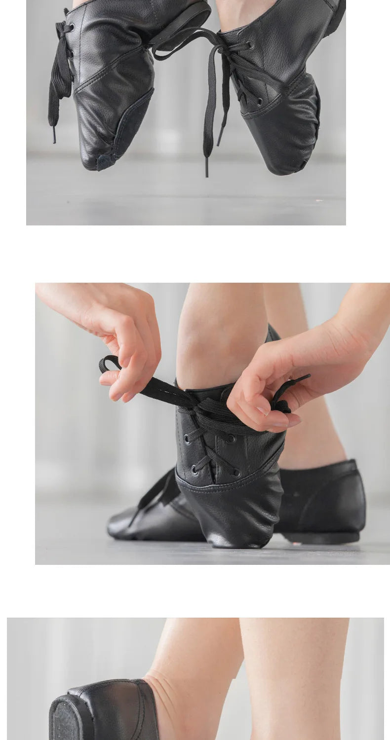 Dynadans PU Low Cut Men's Jazz Dance Shoes Female Adult Training Soft Soled Shoes Yoga Ballet Children's Dance Shoes