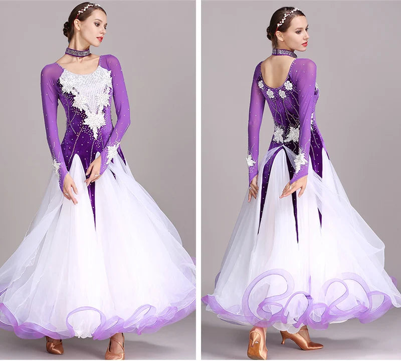 Standard Ballroom Dancing Dresses Adult New Style 5 Color Waltz Skirt High Quality Women Ballroom Competition Dance Dress