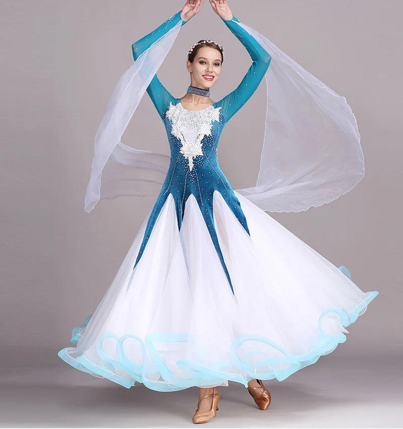 Standard Ballroom Dancing Dresses Adult New Style 5 Color Waltz Skirt High Quality Women Ballroom Competition Dance Dress