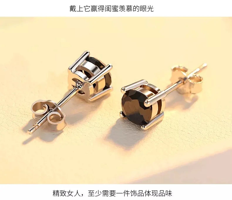Black Diamond Solid S925 Silver Earring for Women Waterdrop Classic Pearl Earrings Carved Gemstone Garnet Earrings for Jewelry