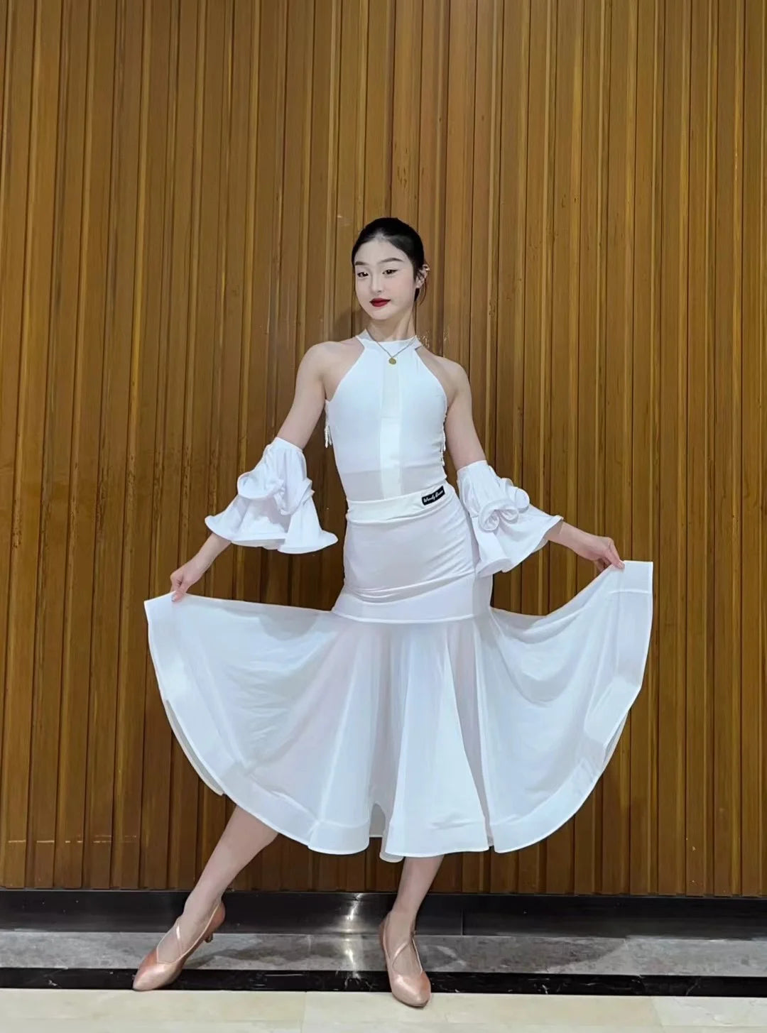 2024 Ballroom Dance Dress For Women Sexy Backless Big Swing Skirts Suit Adult Waltz Modern Dance Performance Clothing DQS15600