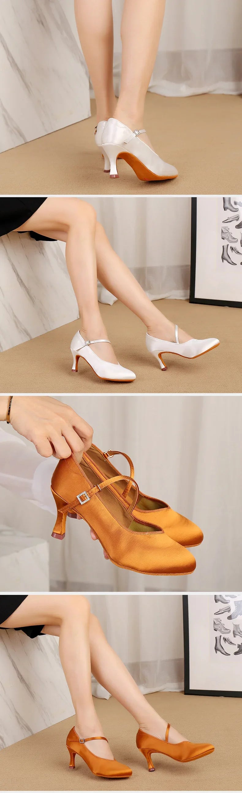 Adult High-heeled Modern Dancing Shoes Professional National Standard Dance Practice Shoes Women Waltz Dancing Shoes Flamenco