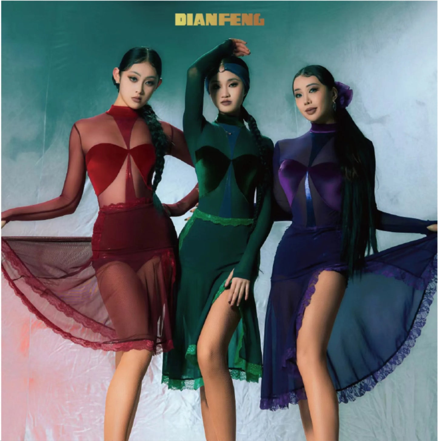 Customized Split Set Pole Ballroom Dress Standard Vestito Latino Americano Donna Dance Clothes Women Clothing Latin Dance Dress
