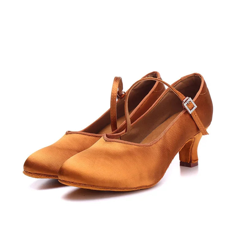 Adult High-heeled Modern Dancing Shoes Professional National Standard Dance Practice Shoes Women Waltz Dancing Shoes Flamenco
