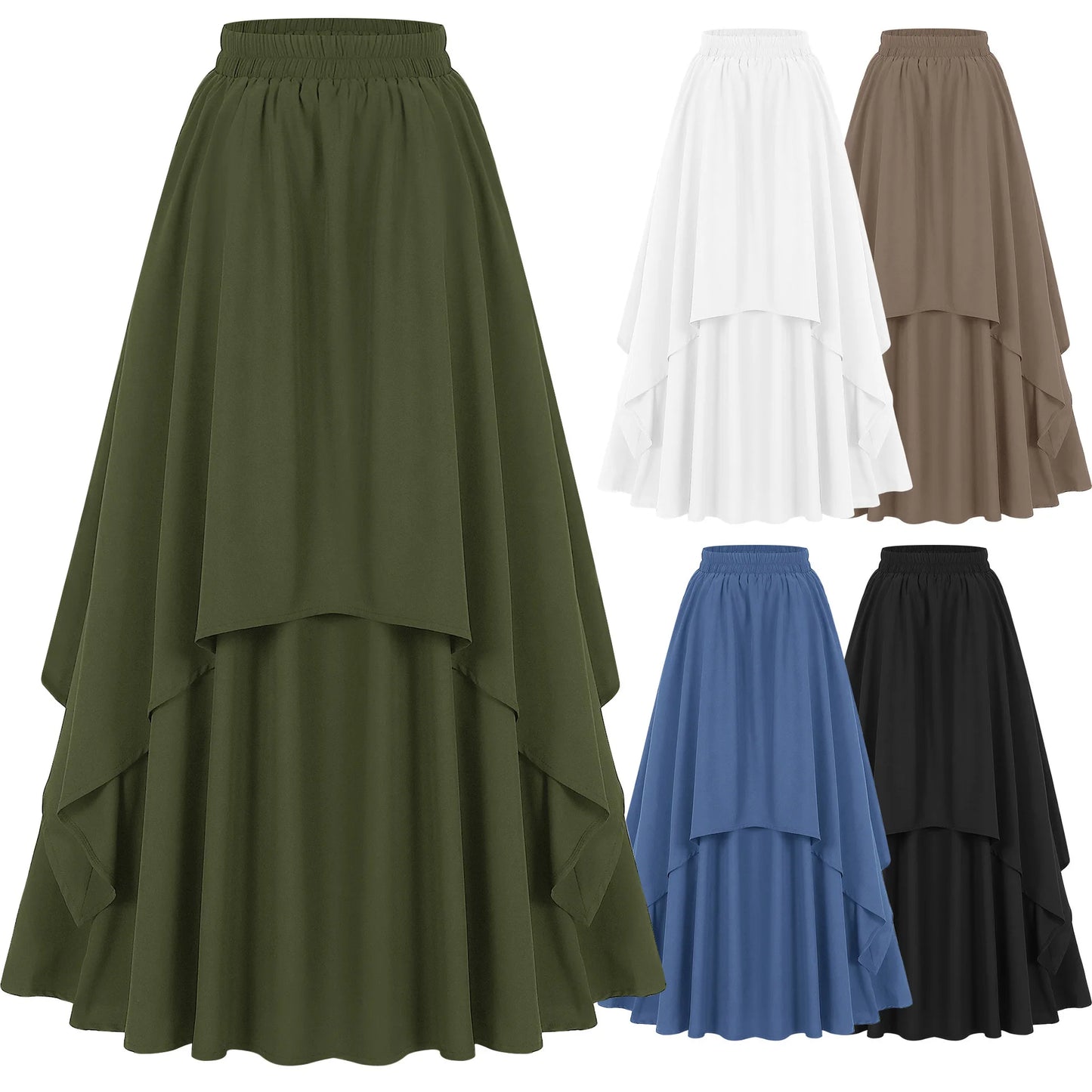 Women's Vintage Gothic Victorian Dress Renaissance Double Dress Ladies Dress Accessories