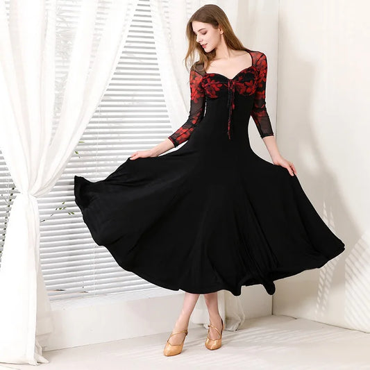 Customized Modern Dance Dress National Standard Dance Dress Social Waltz Grand Swing Skirt Ballroom Dance Competition Dresses